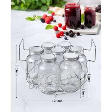 Cook N Home Water Bath Canner with Jar Rack & Glass Lid, Professional Stainless Steel Canning Pot 20 Quart, with Stay-Cool Handles, Multiuse Pot, Induction Capable