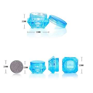 Healthcom 50 Pcs 5 Gram Plastic Clear Cosmetic Containers for Samples