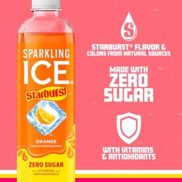 Sparkling Ice STARBURST Orange Zero Sugar Sparkling Water
