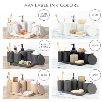 ZCCZ Beige Bathroom Accessory Set – 6 Piece Elegant Organizer