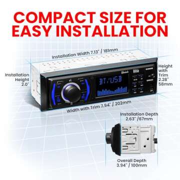 BOSS Audio 616UAB Car Stereo Bluetooth USB AUX AM/FM