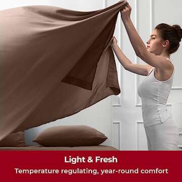 Mellanni Queen Sheets Set - 4 PC Iconic Collection Bedding - Hotel Luxury, Extra Soft, Cooling Bed Sheets - Wrinkle, Fade, Stain Resistant (Queen, Brown)