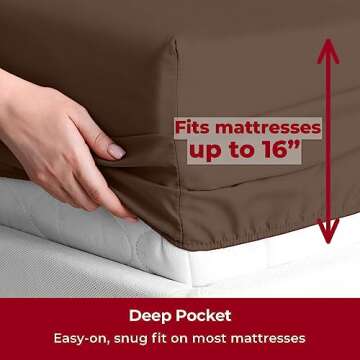 Mellanni Queen Sheets Set - 4 PC Iconic Collection Bedding - Hotel Luxury, Extra Soft, Cooling Bed Sheets - Wrinkle, Fade, Stain Resistant (Queen, Brown)