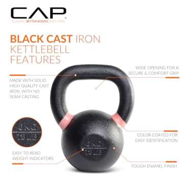 CAP Barbell Cast Iron Competition Kettlebell Weight, 18 Pounds