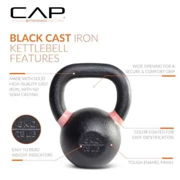 CAP Barbell Cast Iron Competition Kettlebell Weight, 18 Pounds