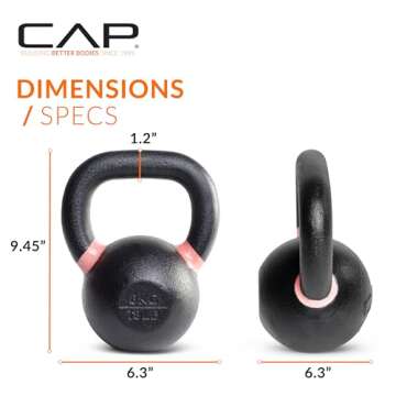 CAP Barbell Cast Iron Competition Kettlebell Weight, 18 Pounds