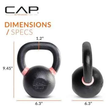 CAP Barbell Cast Iron Competition Kettlebell Weight, 18 Pounds
