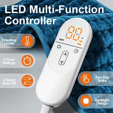 Heating Pad for Back Pain Relief, Electric Heating Pads for Cramps/Abdomen/Waist/Shoulder with 6 Hea...