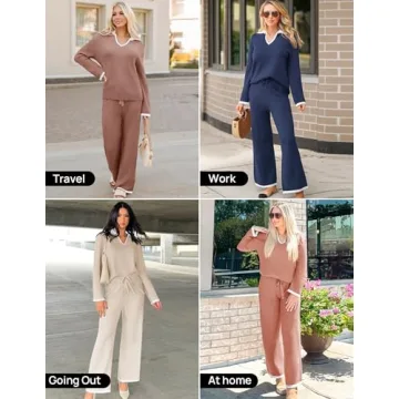 Chic ZESICA Women's Two Piece Sweater Lounge Set