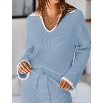 Chic ZESICA Women's Two Piece Sweater Lounge Set