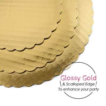StarMar 12 inch Gold Cake Boards Rounds, [24 Pack] Cake Base, 12-In Circle Cardboard, Disposable 12 in Round Cake Boards Perfect for Cake Decorating,