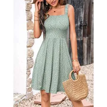 HUHOT Sundresses Summer Casual Beach Dresses for Women 2024 Vacation Sexy Boho Graduation Easter Vac...