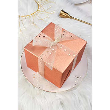 Holijolly Gold Star Sheer Ribbon - 10 Yards of Elegance