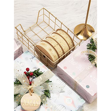 Holijolly Gold Star Sheer Ribbon - 10 Yards of Elegance