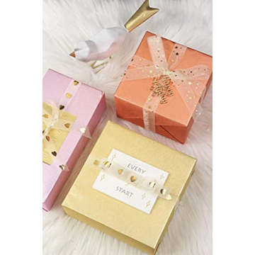 Holijolly Gold Star Sheer Ribbon - 10 Yards of Elegance