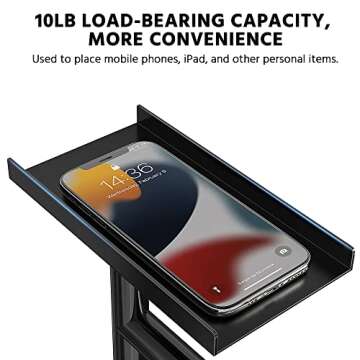 CISILY Black Toilet Paper Holder Stand with Phone Shelf, Bathroom Toliet Decor Decoration. Tissue Ro...