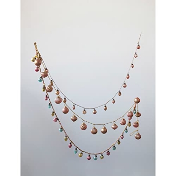 Creative Co-Op Mercury Glass Ball Ornament, Pink and Gold Marbled Finish