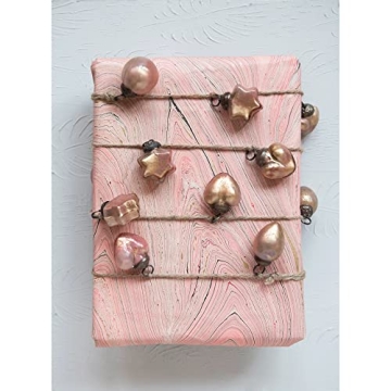 Creative Co-Op Mercury Glass Ball Ornament, Pink and Gold Marbled Finish