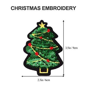 10pcs Christmas Iron On Embroidered Patches for Crafts