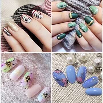 5 Pcs Nail Art Liner Brushes, 20/15/11/9/7mm Professional UV Gel Painting Nail Art Design Brush Pen Set Nail Art Point Drill Drawing Brush Pen Thin Nail Art Brush (Pink Marble)