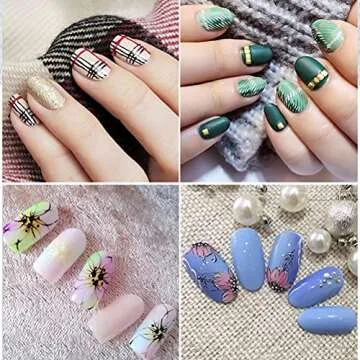 5 Pcs Nail Art Liner Brushes, 20/15/11/9/7mm Professional UV Gel Painting Nail Art Design Brush Pen Set Nail Art Point Drill Drawing Brush Pen Thin Nail Art Brush (Pink Marble)