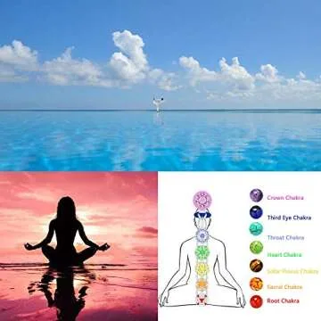 Reizteko Men Women 8mm Lava Rock 7 Chakra Diffuser Bracelet Elastic Natural Stone Yoga Beads Bracelet Bangle (Amethyst Beads)