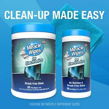 MiracleWipes Electronics Cleaning Wipes with Microfiber Towel