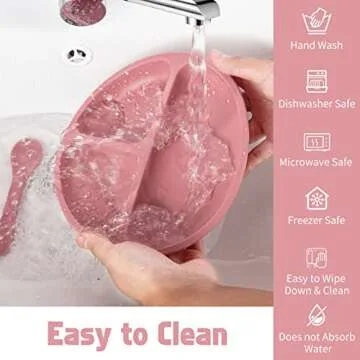 Losecu Silicone Baby Feeding Set|Baby Led Weaning Supplies Set|Suction Baby Plate Bowl Set with Bib Spoon Fork Sippy Cup|Baby Feeding Eating Supplies Set BPA Free