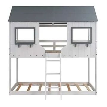 Charming House Shaped Twin Bunk Beds for Kids