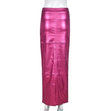 Stylish Faux-Leather LEOROO Long Skirt for Women