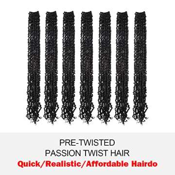 WUDAS Long Passion Twist Hair 22 Inch Pre-twisted Crochet Hair for Effortless Styles