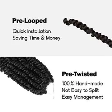WUDAS 22" Passion Twist Hair - Pre-twisted Crochet Braids