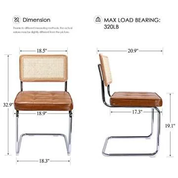 Zesthouse Natural Rattan Dining Chairs Set of 2