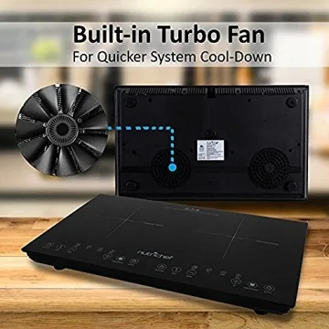 NutriChef Induction Cooktop - Portable Dual Burner w Safety Lock