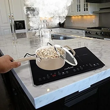 NutriChef Induction Cooktop - Portable Dual Burner w Safety Lock