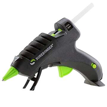 Surebonder Mini Hot Glue Gun With Dual Temperature, Includes 12 Glue Sticks, 20W, 120V, Bond a Variety of Materials Including Delicate Fabrics and Strong Woods & Metals (Plus Series DT-200FKIT)