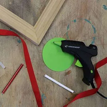 Surebonder Mini Hot Glue Gun With Dual Temperature, Includes 12 Glue Sticks, 20W, 120V, Bond a Variety of Materials Including Delicate Fabrics and Strong Woods & Metals (Plus Series DT-200FKIT)