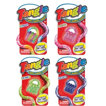 Tangle Crush 4-Pack Colorful Twist Fidget Toys for All Ages