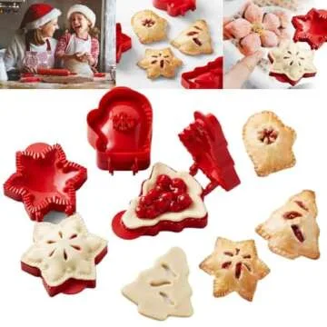 3PCS Dough Presser Pocket Pie Molds, Party Potluck Hand Pie Molds, Hand Pie Molds, Apple, Pumpkin And Acorn Shapes (Christmas Themed)