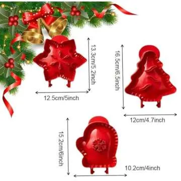 3PCS Dough Presser Pocket Pie Molds, Party Potluck Hand Pie Molds, Hand Pie Molds, Apple, Pumpkin And Acorn Shapes (Christmas Themed)