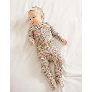 VAENAIT BABY Toddler Boys Girls Solid Footie Pajama Cozy Modal Floral 6-9M