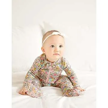 VAENAIT BABY Toddler Boys Girls Solid Footie Pajama Cozy Modal Floral 6-9M
