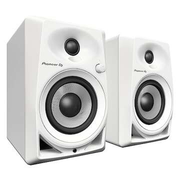Pioneer DJ DM-40-W - 21W 4" Two-Way Active Monitor - White (Pair)