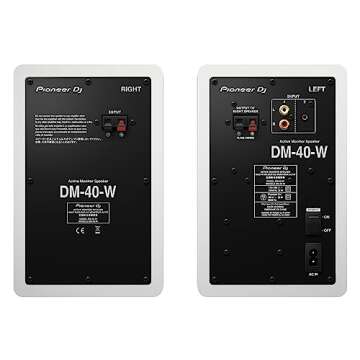 Pioneer DJ DM-40-W - 21W 4" Two-Way Active Monitor - White (Pair)