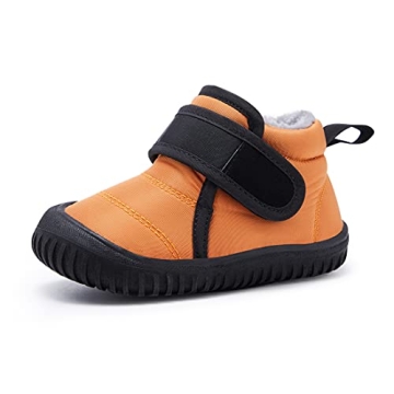 BMCiTYBM Baby Snow Boots – Cozy Faux Fur Winter Shoes in Orange