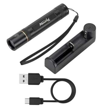 ALONEFIRE 10W 365nm UV Flashlight - Rechargeable & Versatile