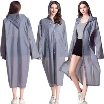 Durable Rain Ponchos for Adults - Reusable & Lightweight