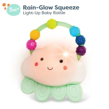 Engaging B. Toys Baby Light-Up Cloud Rattle for Infants