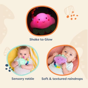 Engaging B. Toys Baby Light-Up Cloud Rattle for Infants