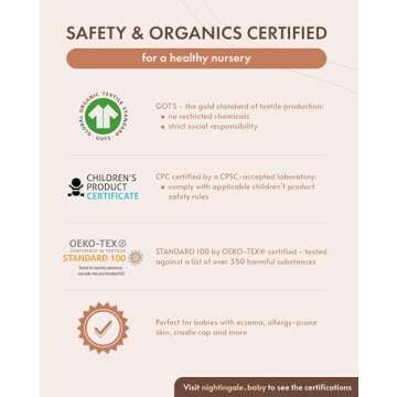 Nightingale Baby Washcloths, Organic Cotton Muslin with Rayon Made from Bamboo - Soft Burp Cloths for Newborn Sensitive Skin - 12x12 Face or Baby Towel - Bath Baby Essentials - 6 Pack (Feathers)